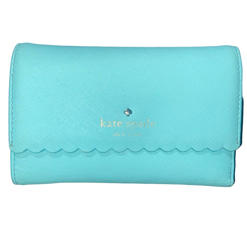 Kate Spade aqua scalloped wallet morris lane